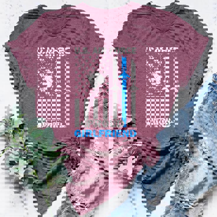 US Air Force USAF Veteran Proud Girlfriend Family Matching Women's Heather T-Shirt