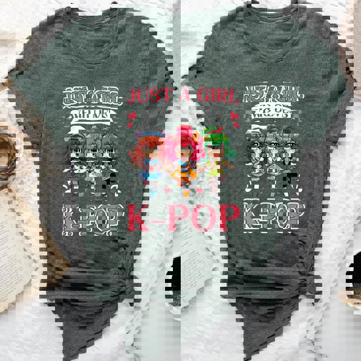 Just A Girl Who Loves K-Pop Fan Korean Music Finger Heart Bella Canvas T-shirt