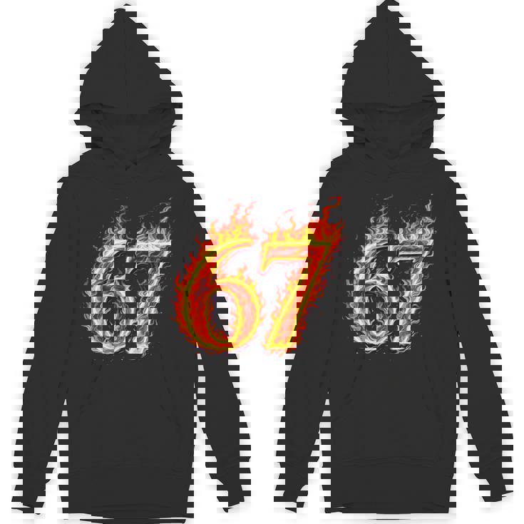67 Fireixeven Meme Flames スラング 数字 面白い キッズ ティーン 長袖tシャツ パーカー