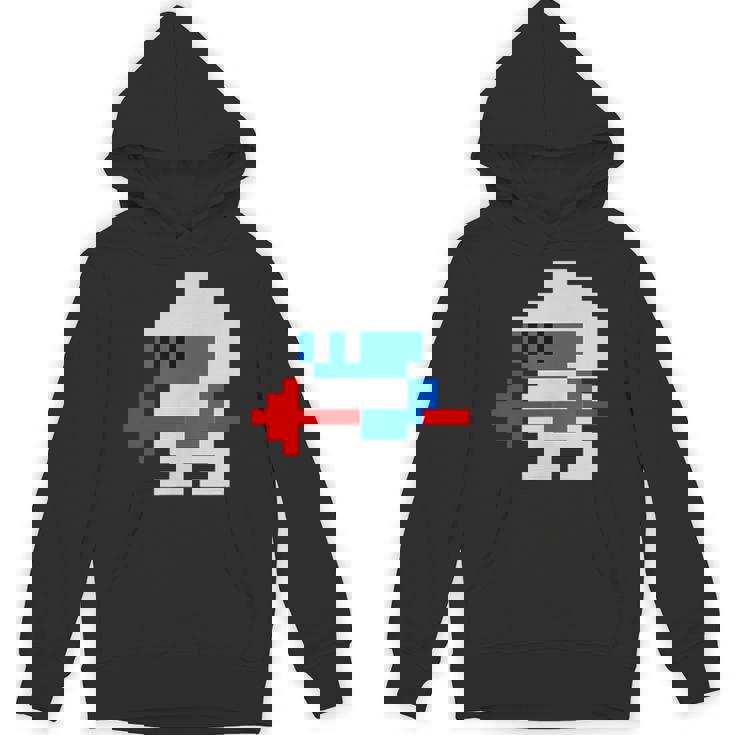 8ビット80年代レトロクラシックビデオゲームキャラクターダグヒーロー パーカー