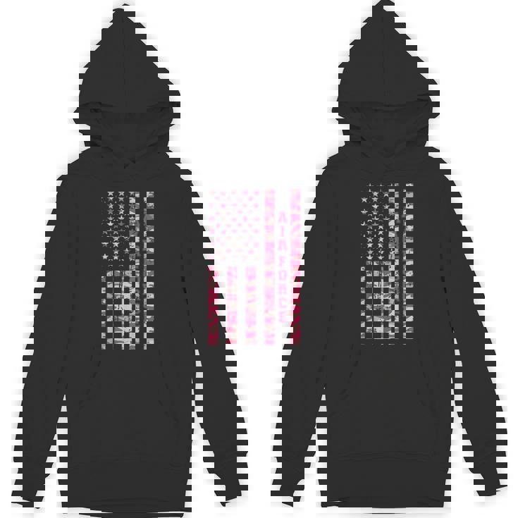 Air Force Military Branch Aviation Pink Camo USA Flag Unisex Hoodie