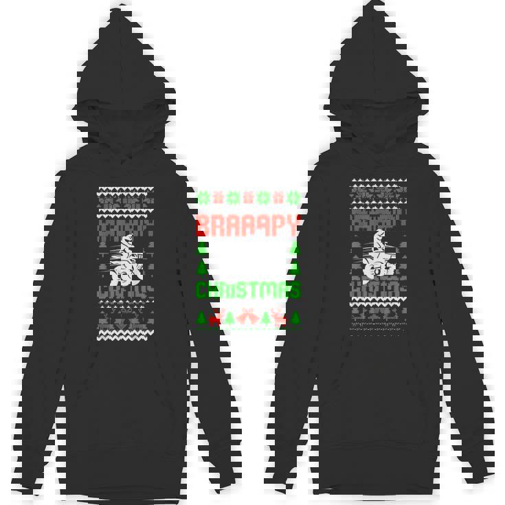 Braaapy Christmas Dirt Bike Ugly Sweater Christmas Motocross Unisex Hoodie