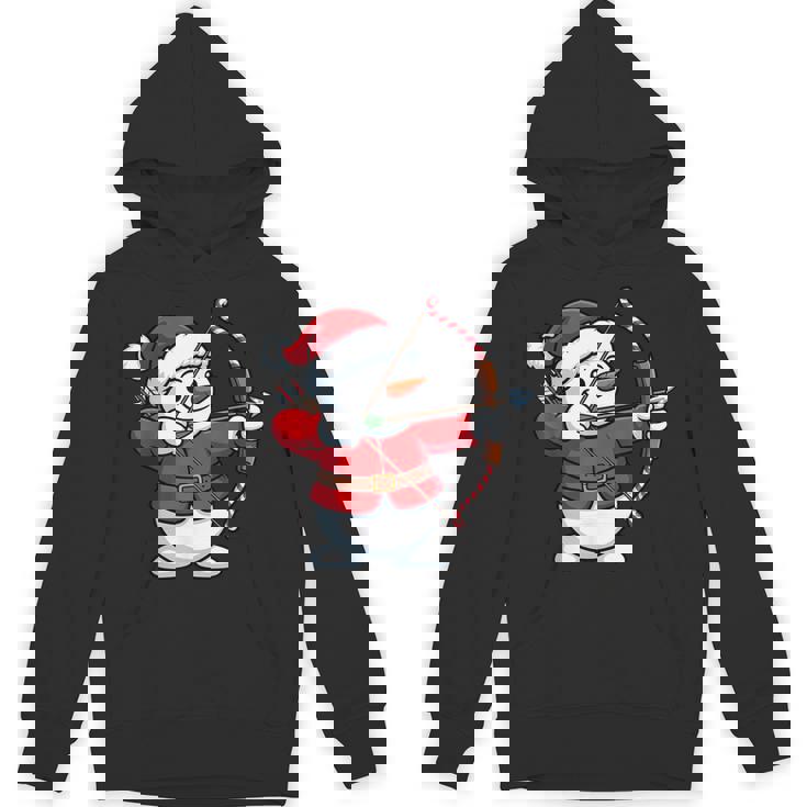 Christmas Snowman Santa Hat Archery Bow And Arrow Unisex Hoodie