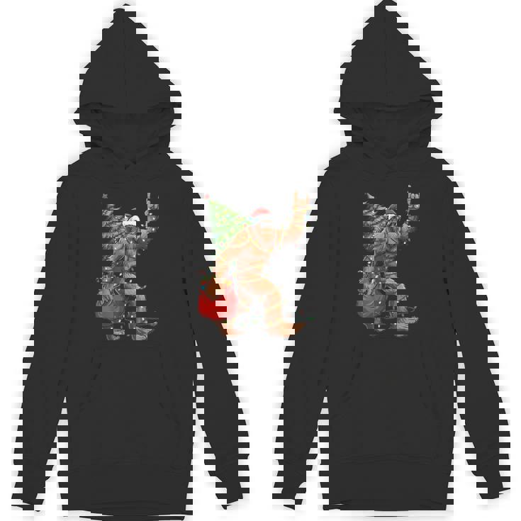 Christmas Tree Xmas Lights Santa Bigfoot Sasquatch Unisex Hoodie