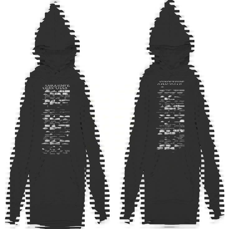 Common UFO Shapes Vintage Chart Alien Flying Saucer Unisex Hoodie