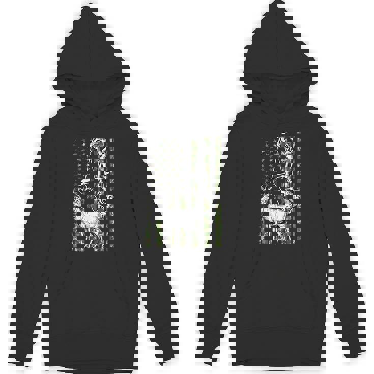 Deer Bowhunter American Flag Archery Hunting Tee Unisex Hoodie