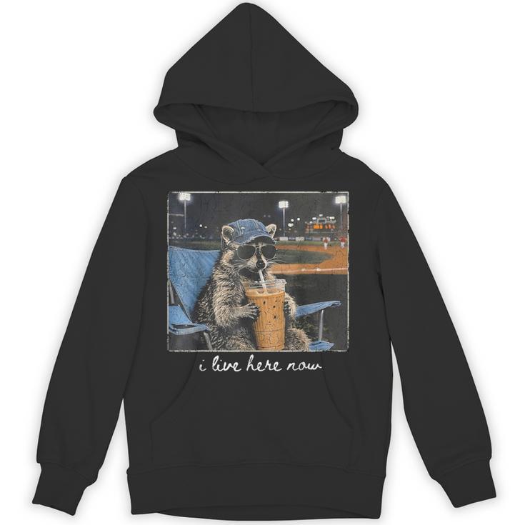 Raccoon I Live Here Now Cute Animal Baseball Lover Hoodie Raccoon I Live Here Now Cute Animal Baseball Lover Hoodie