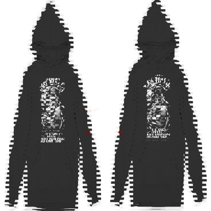 aying I Know Things 皮肉 ギャグ パンゴリラ レディース メンズ 長袖tシャツ パーカー