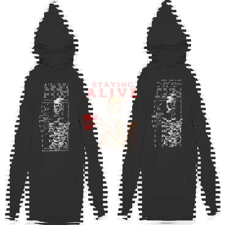 kulltaying Alive スケルトン ドリンクコーヒー パーカー