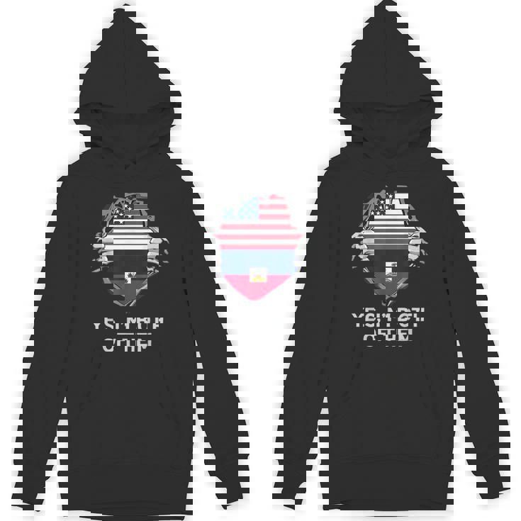 Half American Half Haitian Usa Haiti Flag メンズ レディース パーカー