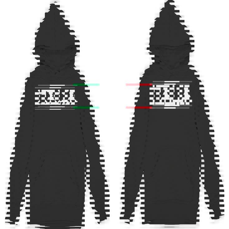 Italia Italian Flag Map Shield Badge Italy Sports Soccer Fan Unisex Hoodie