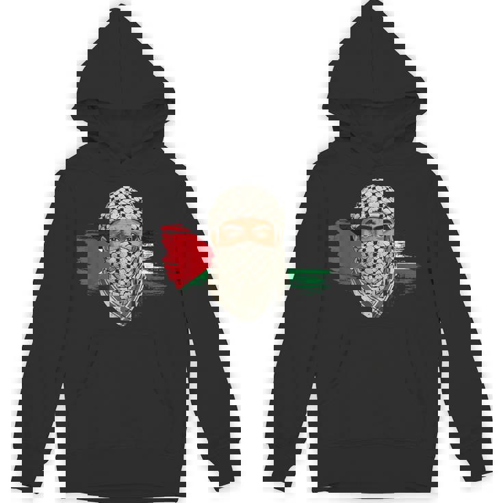 Keffiyehスカーフのパレスチナの若い男 パレスチナサポーター パーカー