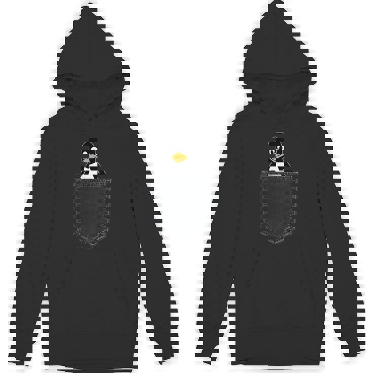 Linux Tux In A Pocket ポケットの中のlinuxタックス面白いペンギンsysadminit管理者 パーカー