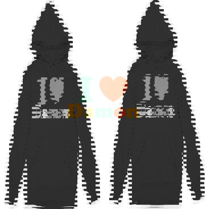 I Love Damon I Heart Damon レッド ハート バレンタイン パーカー