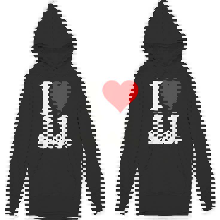 I Love Heart JJ Jj J J イニシャル パーカー