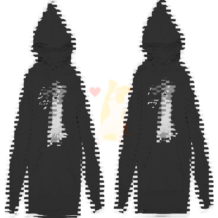 I Love My & Red Merle ボーダーコリー ドッグラバー。 パーカー