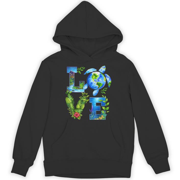 Love World Earth Day Planet Anniversary Earth Turtle Lovers Hoodie