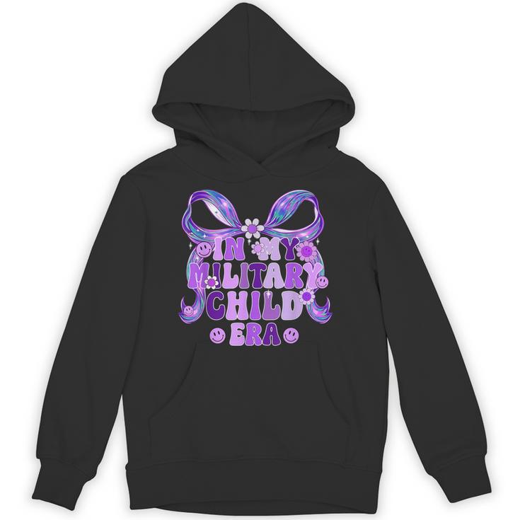In My Military Child Era Coquette Bow Purple Up For Military Hoodie