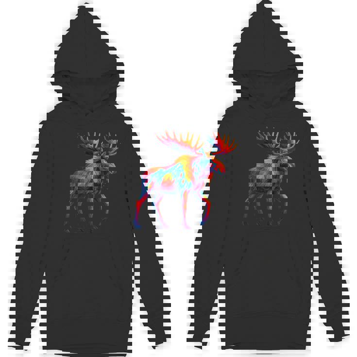 Moose Paint Drip Zoo Favorite Animal Alaska Canada Unisex Hoodie