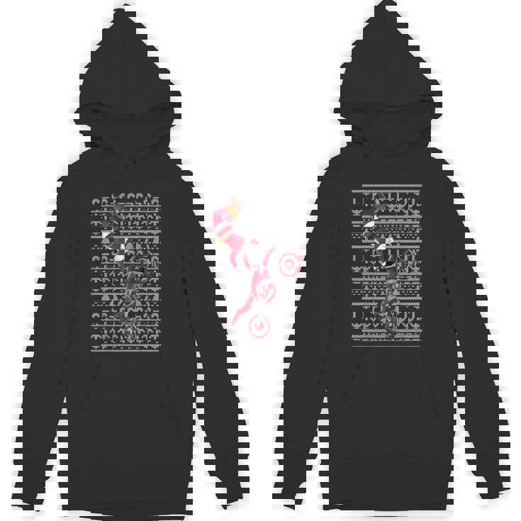 Motocross Santa Claus Dirt Bike Freestyle Ugly Christmas Unisex Hoodie