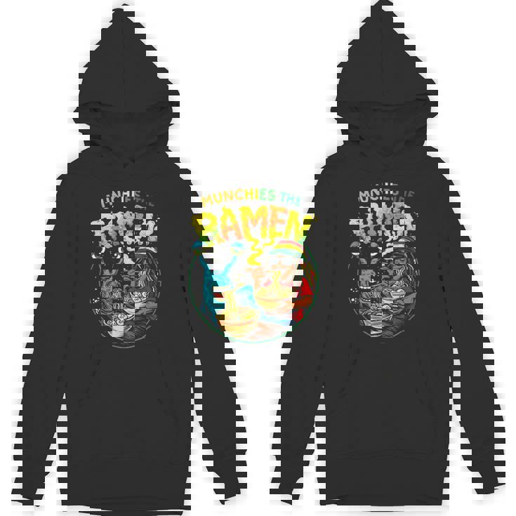 Munchies ラーメンを食べるエイリアン ドレッドヘアアート パーカー