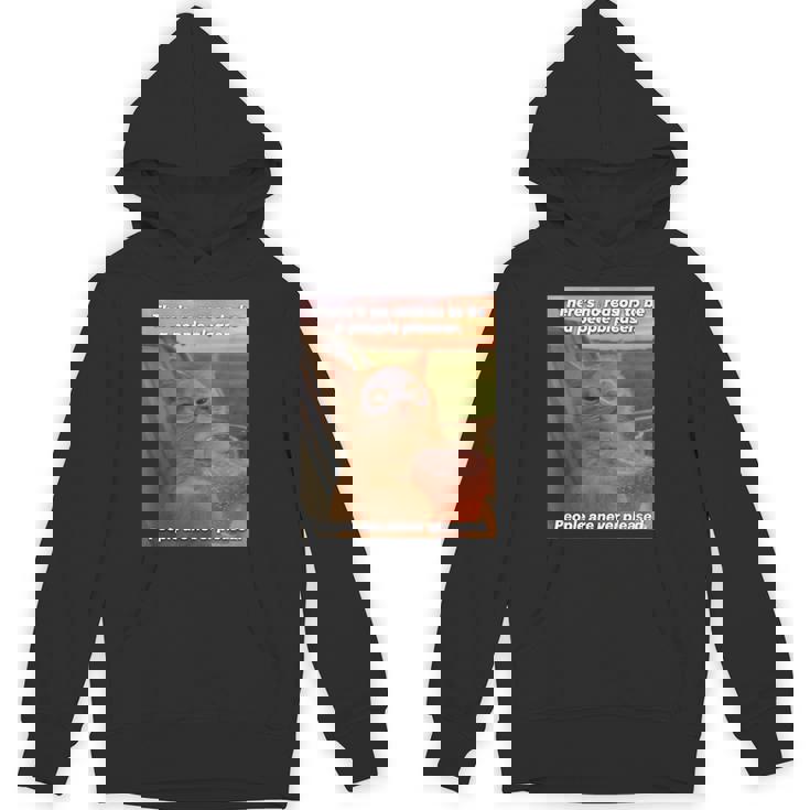 People Are Never Pleased Brainrot 猫ミーム 大学ユーモア パーカー