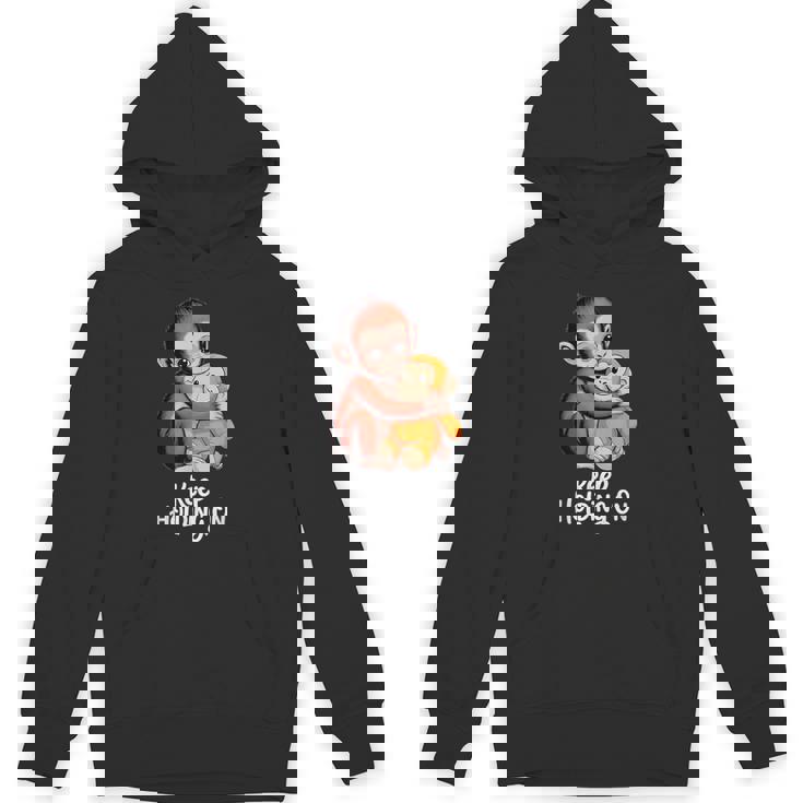 Punch Keep Holding On Cute Baby Monkey グラフィック パーカー