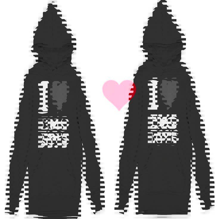 Red Heart I Love Emo Boys パーカー
