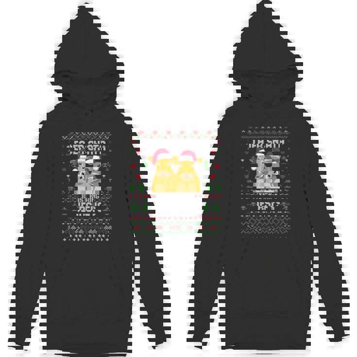 Santa Jersey Cow Christmas Dairy Cattle Ugly Xmas Sweater Hoodie