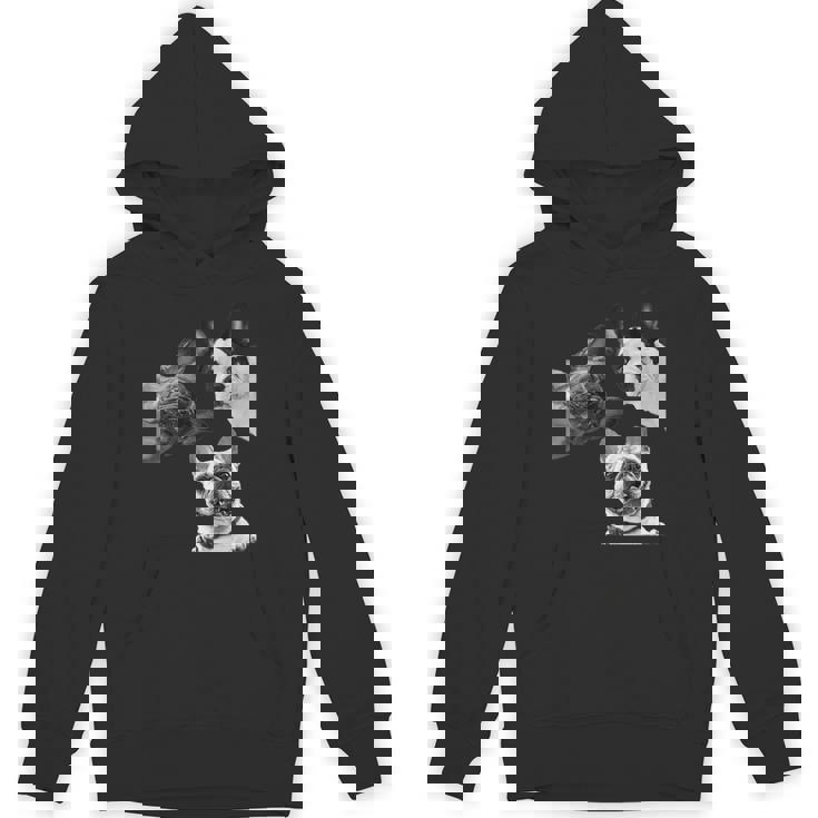 Sneaky フレンチブルドッグ ドッグ ドッグ フレンチ ポッキング ヘッド フェイス 長袖tシャツ パーカー