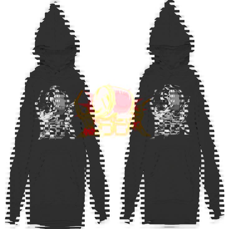 Taiko 男性太鼓太鼓奏者みつどもえグラフィックデザインギフト パーカー