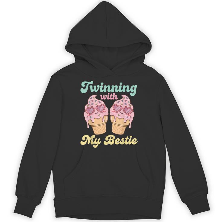 Twinning With My Bestie Matching Twins Day Ice Cream Hoodie