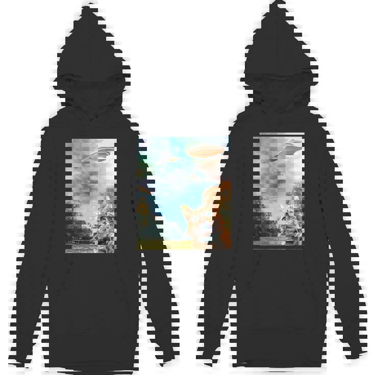 Ufo付き猫セルフィー パーカー