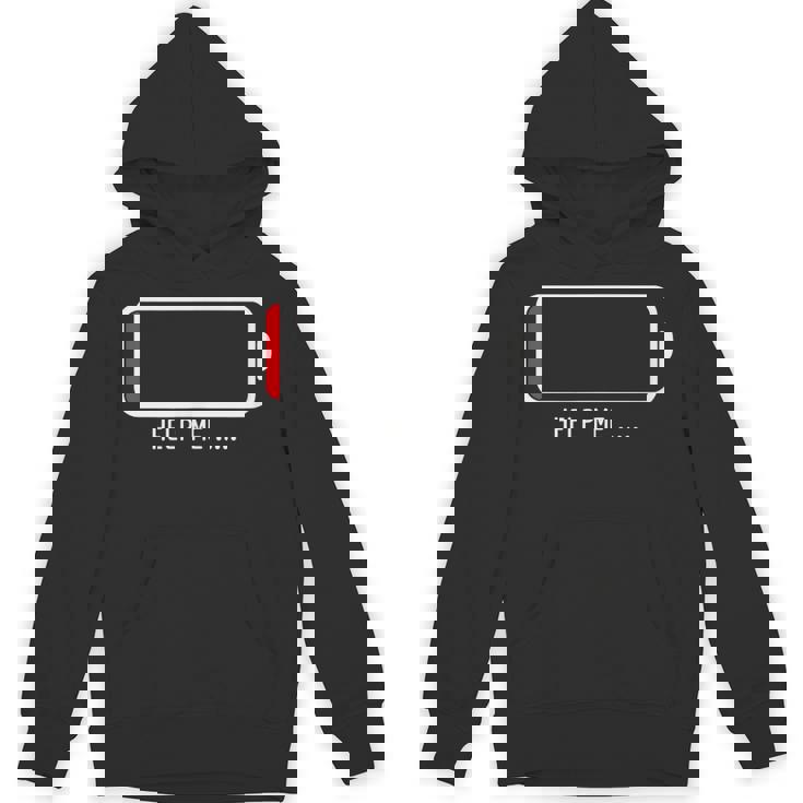 「 Help Me バッテリー 電池切れ」おもしろ 筆文字！服 面白い文字入り パーカー