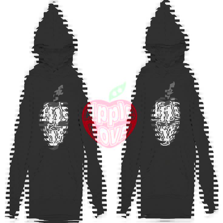 「Red Apple Fresh Fruit 」 ハート型 Love りんご フルーツ ユニークデザイン 長袖tシャツ パーカー