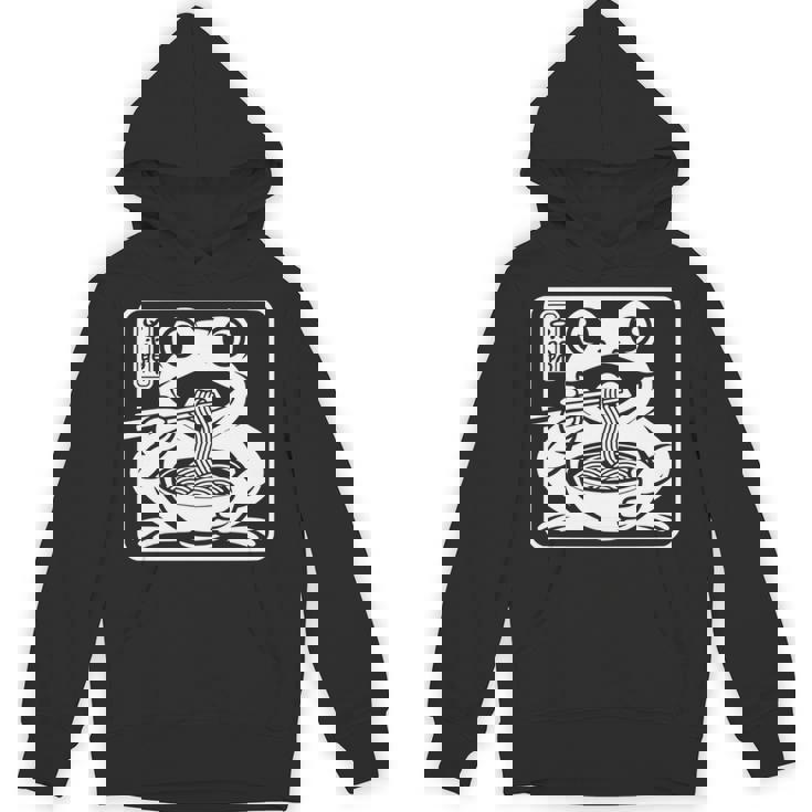 おもしろい 不機嫌そうなカエル ラーメン かわいい 水墨画 日本語 長袖tシャツ パーカー