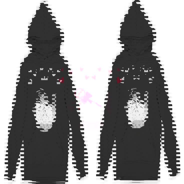 かわいい毛糸の猫はけん玉ハートを弾く パーカー