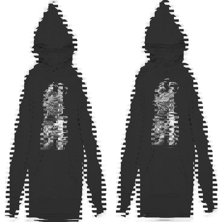 ひげを生やしたドラゴン 飲むアイスコーヒー 面白い動物 ミーム グランジ パーカー