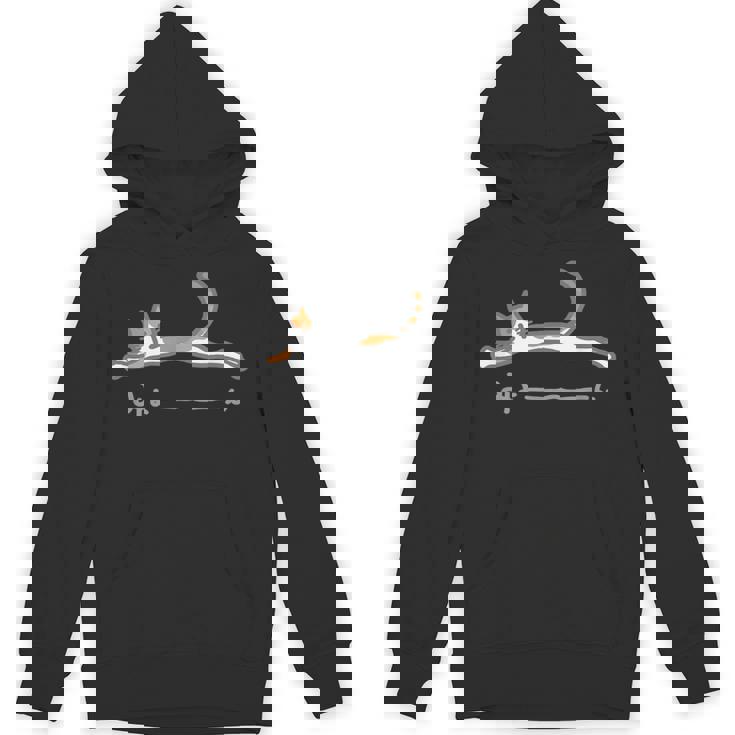 みょーーーん 猫 ネコ ねこ 三毛猫 愛猫 伸びる ジャンプ シンプル ほのぼの かわいい メンズ レディース キッズ パーカー