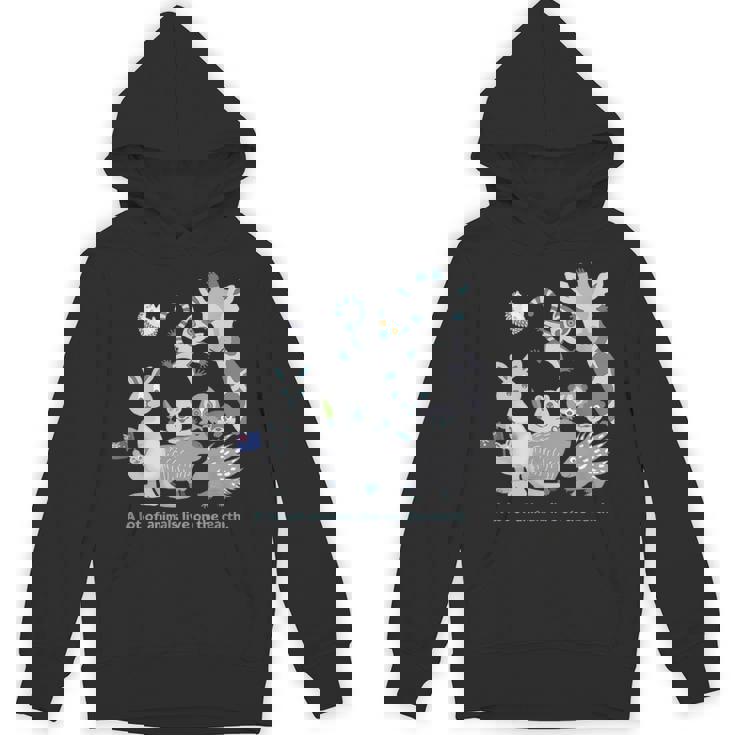 みんなの地球 アニマル キリン カンガルー カピバラ クアッカワラビー ワオキツネザル ハリネズミ メンズ レディース パーカー