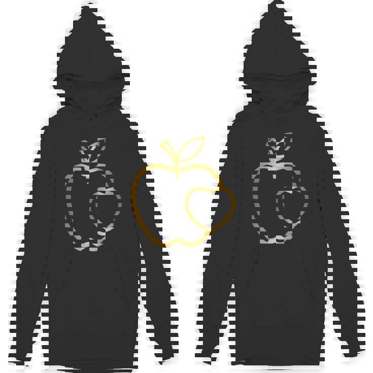 りんご ハート ラインアート かわいい シンプル デザイン 長袖tシャツ パーカー