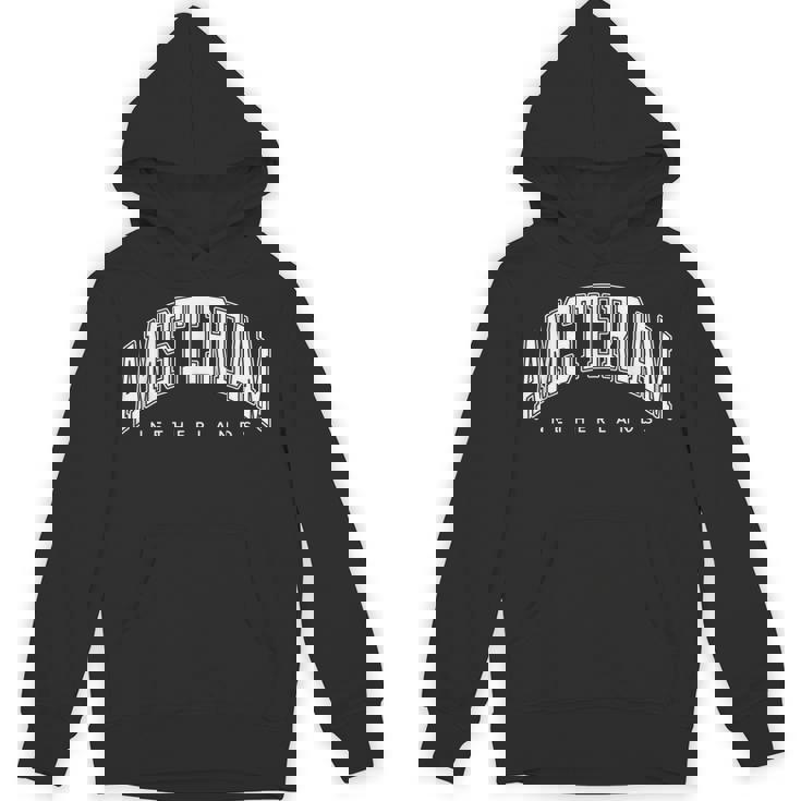 アムステルダム オランダ 代表チームスタイル ホワイトテキスト パーカー