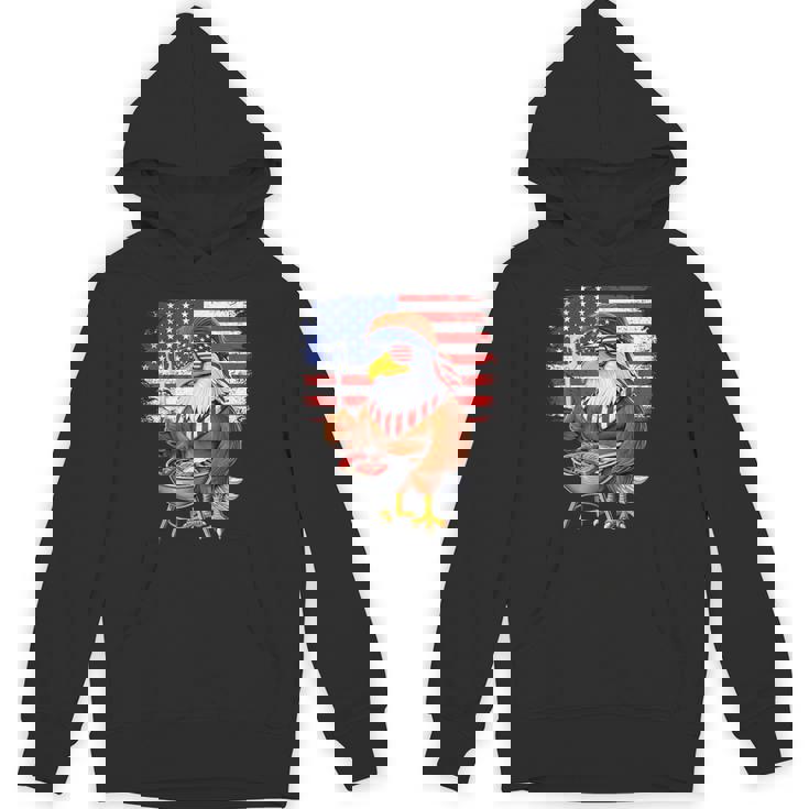 アメリカの白頭鷲、アメリカ国旗、バーベキュー、肉のグリル、愛国心、独立記念日、愛国心、誇り高きアメリカ人 パーカー