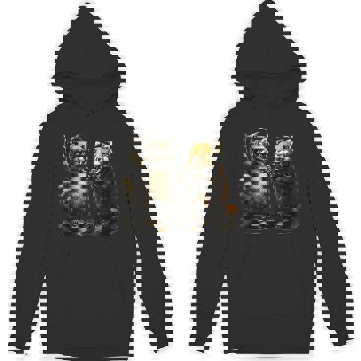 アライグマ レッサーパンダ バンド 音楽 バイブ レトロ 動物 ロック パーカー