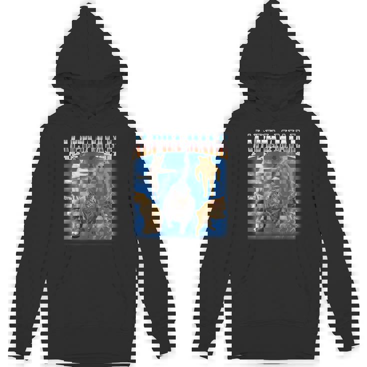 アルファ 男性 面白い ジョーク ミーム 大人 ユーモア 猫 ミーム パーカー