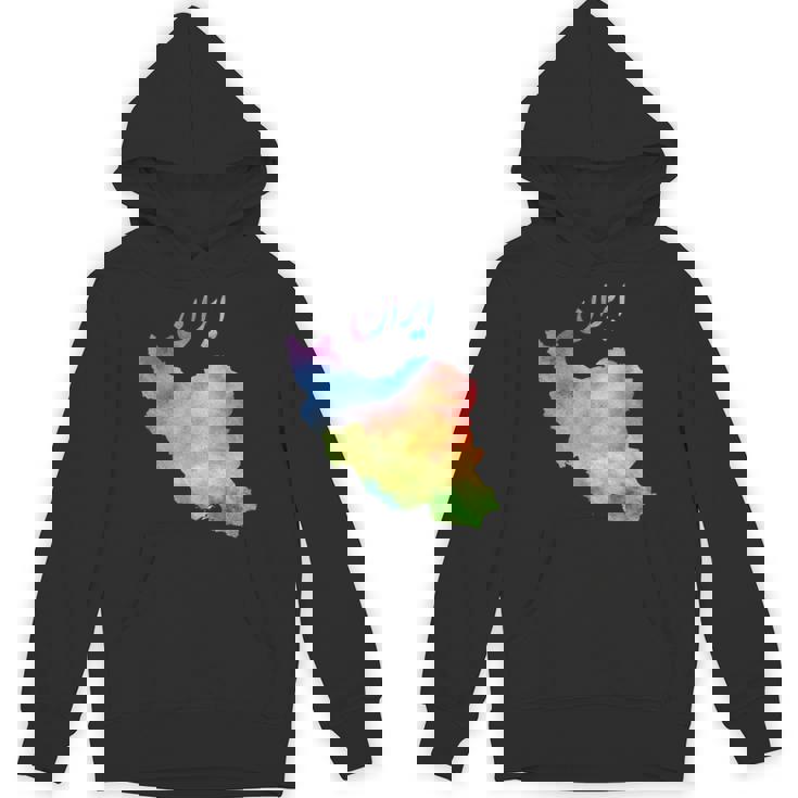 イランの地図 イランのカラフルな地図 水彩イラスト パーカー