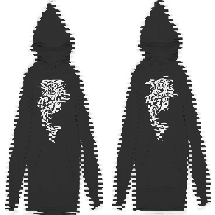 イルカ ポリネシアン トライバル マオリ ライトパターン イルカ 長袖tシャツ パーカー