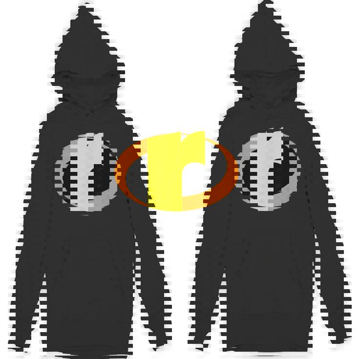 インクレディブル レター R アルファベット スーパーヒーロー キッズ ファミリー パーカー