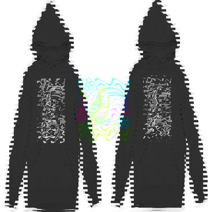 オオハシの鳥 アラカリ オオハシ オオハシ モラ アート パナマ・クナ族作 パーカー