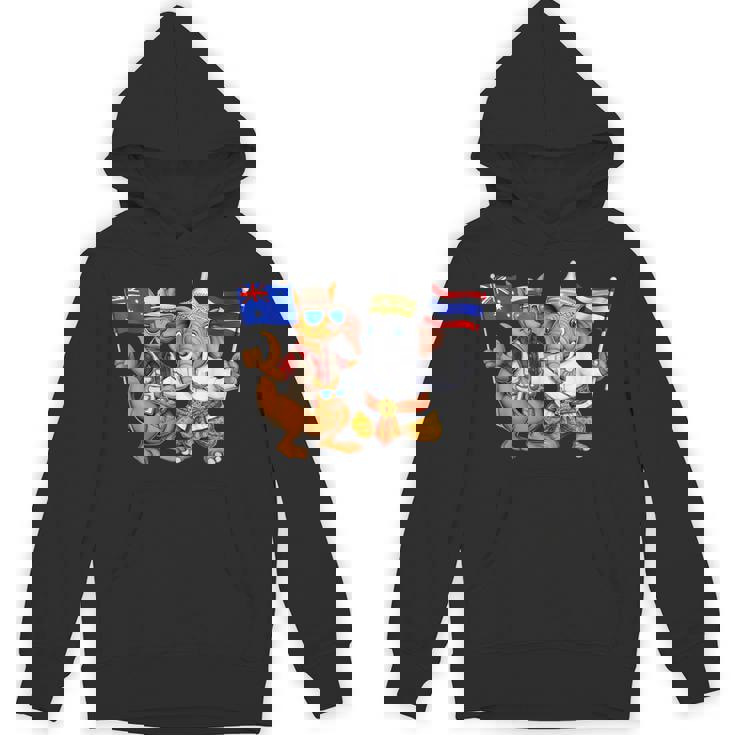 オーストラリア カンガルー タイ 象 オーストラリアの旗 タイの遺産 誇り オーストラリア タイ 愛国者 オーストラリア パーカー